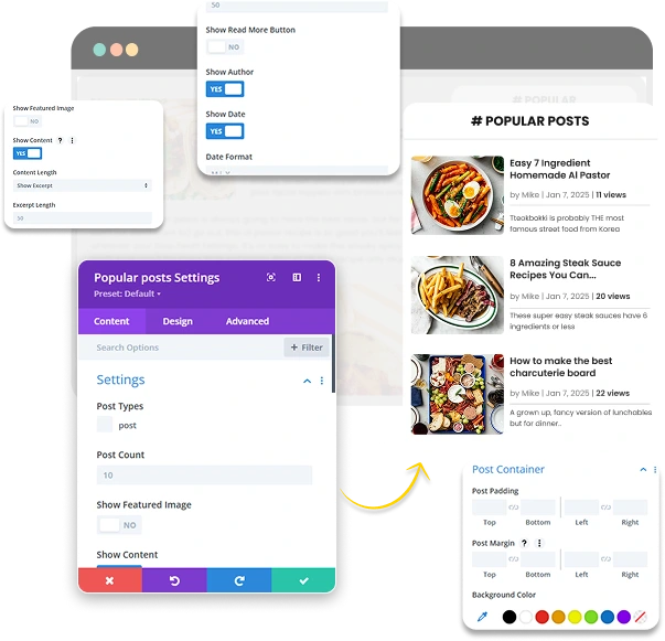 Divi Popular post module banner