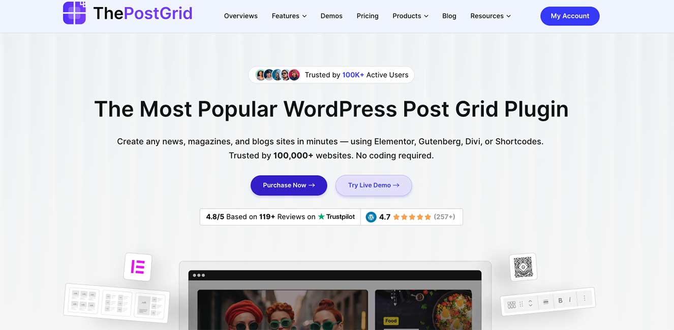 Caf the post grid plugin screenshot